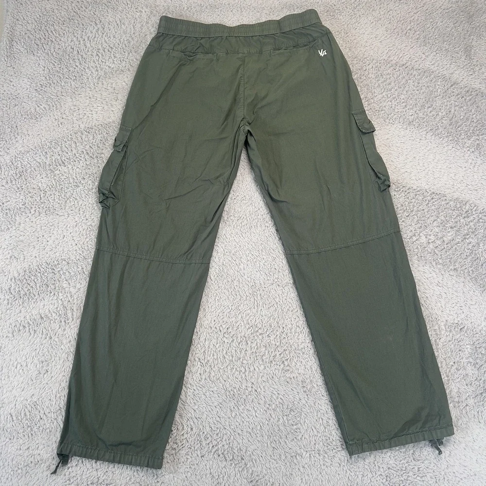 YoungLA Cargo Pants Mens M 32x29 Green Elastic Waist Lightweight Cotton Gorpcore